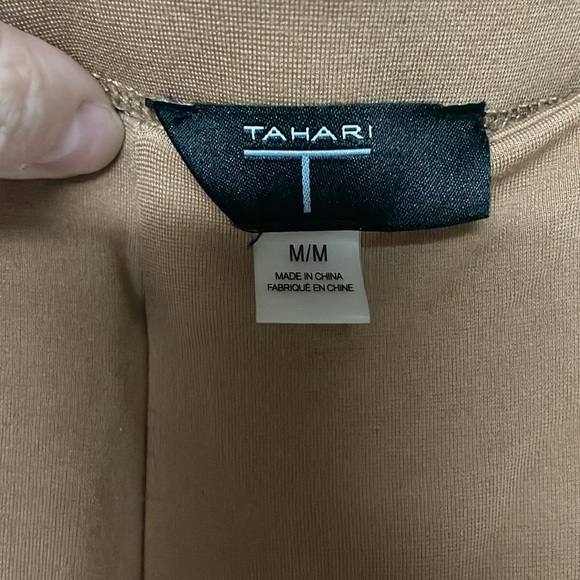 T Tahari size medium brown straight legged pull-on pants - Picture 3 of 6